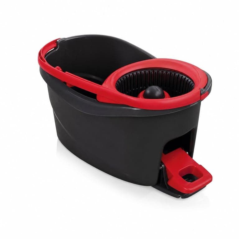 Set mop Vileda Turbo cu cap din microfibră și mâner telescopic, roșu-alb, 5 litri — produs incomplet (stare: vezi a 2-a imagine)
