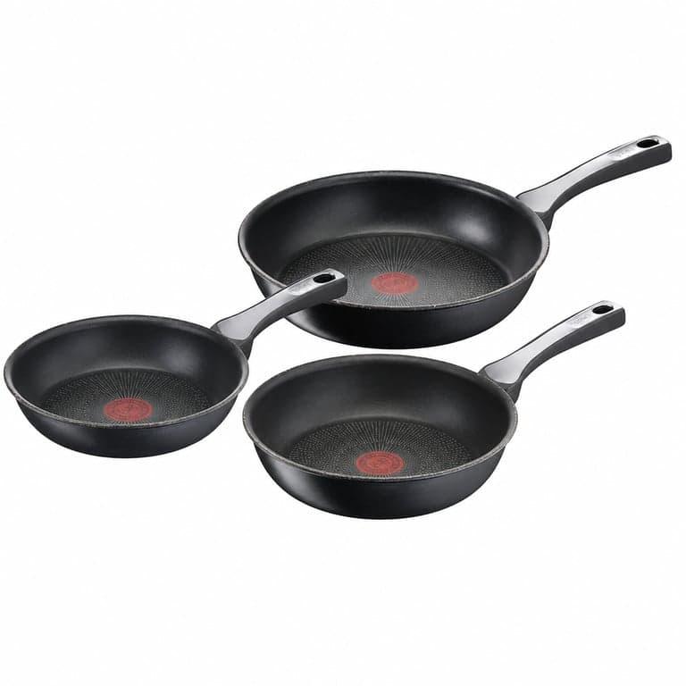 Set de 3 tigăi Tefal Unlimited On G25991 (20 cm, 24 cm, 28 cm) — Prezintă zgârieturi fine pe marginea tigăii (stare: vezi a 2-a imagine)