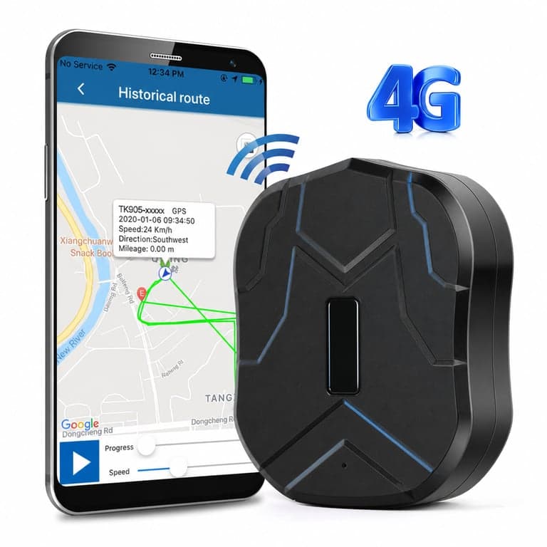 Tracker GPS 4G TKMARS TK905 pentru mașină, baterie 10000 mAh — defect, pentru piese: Produsul pornește (stare: vezi a 2-a poză)