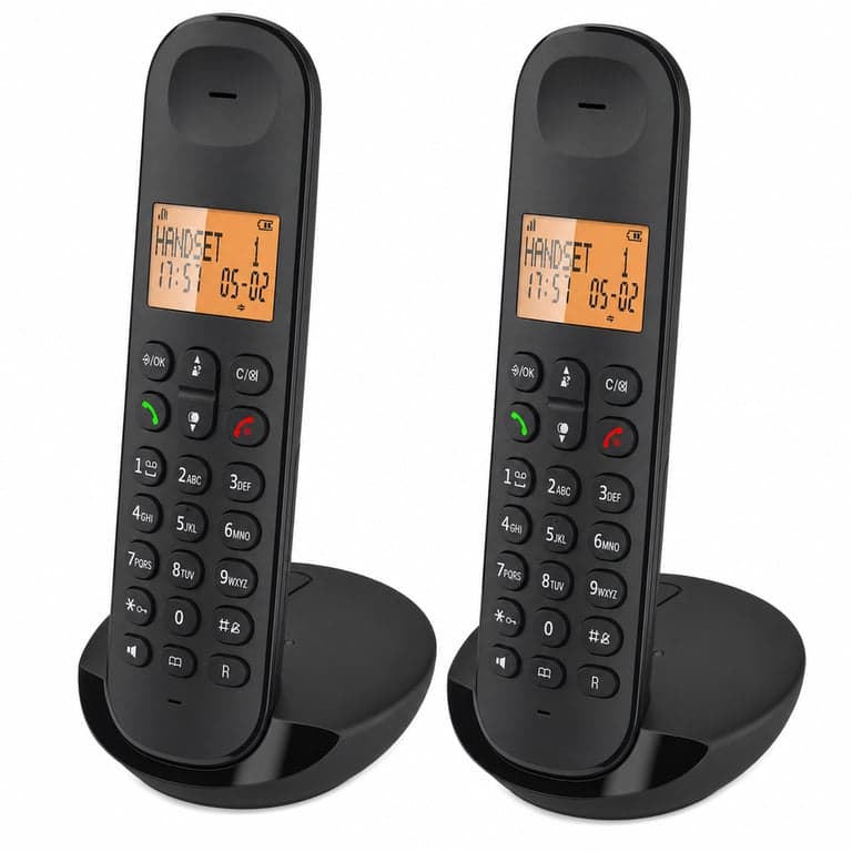 Set telefon fără fir Logicom ILOA 255T DECT Duo — Cablurile de conectare și cablurile de alimentare lipsesc (stare: vezi poza a 2-a)