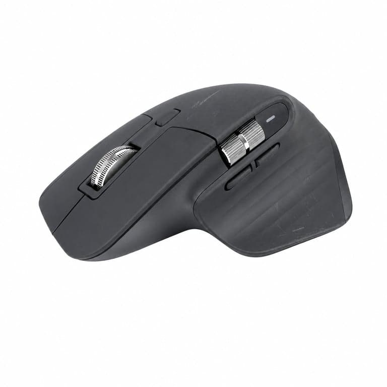 Mouse wireless Logitech MX Master 3S, Gri grafit – Utilizat — Zgârieturi superficiale pe partea inferioară și pe cea superioară (stare: vezi a 2-a imagine)