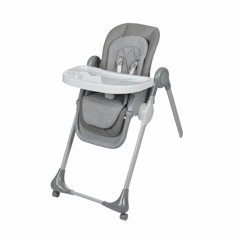 Scaun de masă pliabil Bebeconfort Olea 0-3 ani, până la 15 kg, Tinted Grey — fără bara de legătură dublă a picioarelor din partea stângă (stare: vezi a 2-a fotografie)