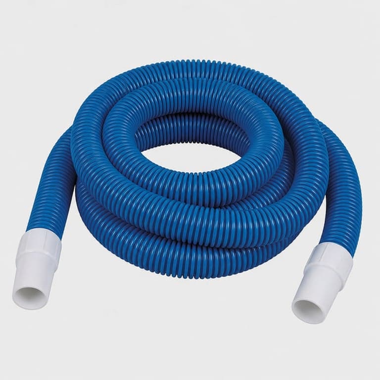 Furtun pentru piscină WERKA PRO Ø38 mm 7 m cu duză, albastru, polietilenă de joasă densitate, pentru curățarea piscinelor supraterane — set de 7 piese