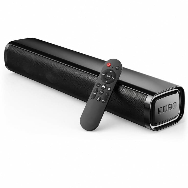 Mini Soundbar MEVOSTO 60W pentru TV și PC, cu subwoofer integrat pe 2.1 canale — cablul de încărcare nu este inclus (stare: vezi imaginea 2)