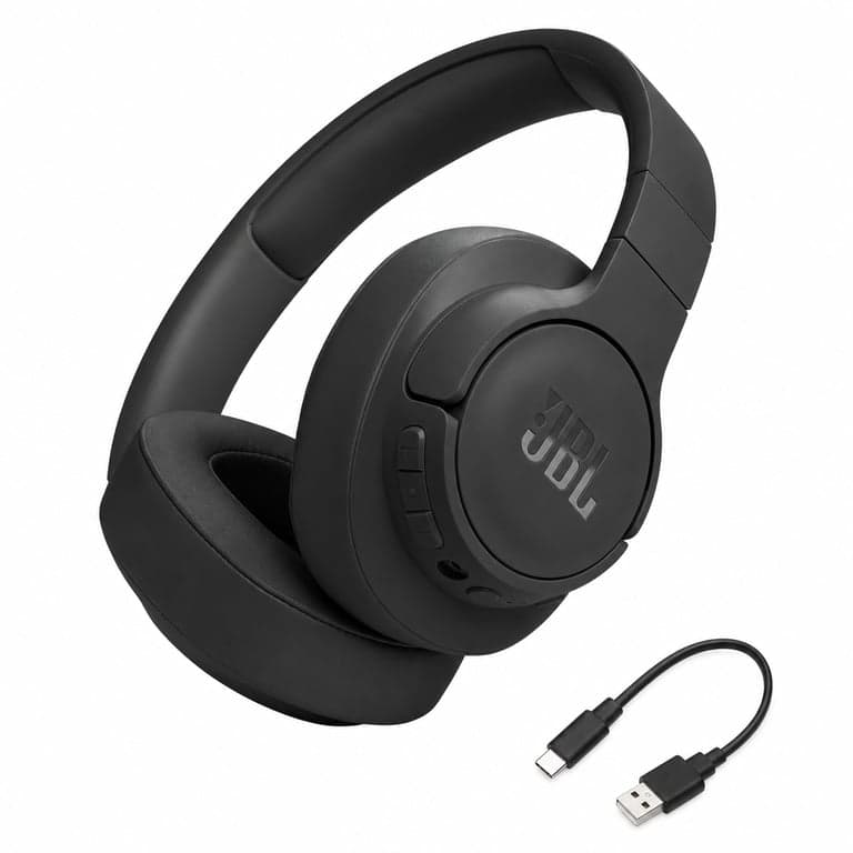 Căști Bluetooth JBL Tune 770 NC cu anulare adaptivă a zgomotului — defecte, pentru piese: casca stângă nu se aude (stare: vezi a doua fotografie)