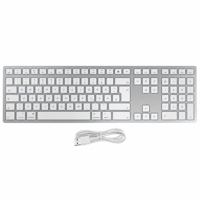 Tastatură wireless CHERRY KW 9100 Slim pentru Mac, layout german QWERTZ — defectă, pentru piese: nu pornește (stare: vezi imaginea a 2-a)