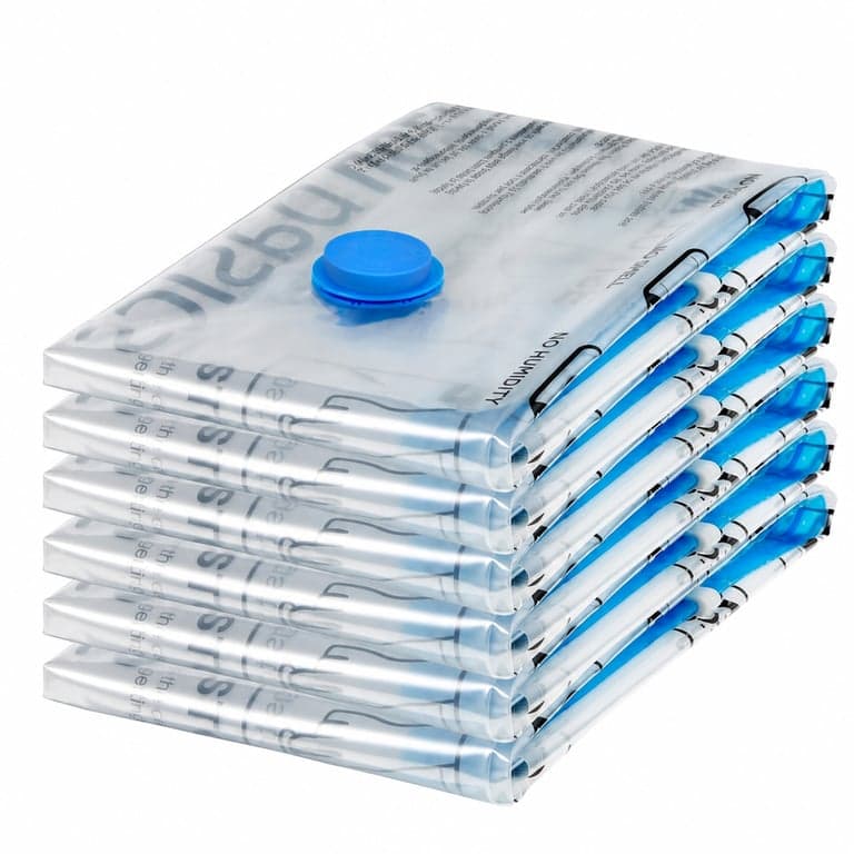 Saci de vidare Amazon Basics pentru haine cu supapă etanșă și pompă manuală, Jumbo, 6 bucăți — fără pompă manuală (stare: vezi a 2-a imagine)