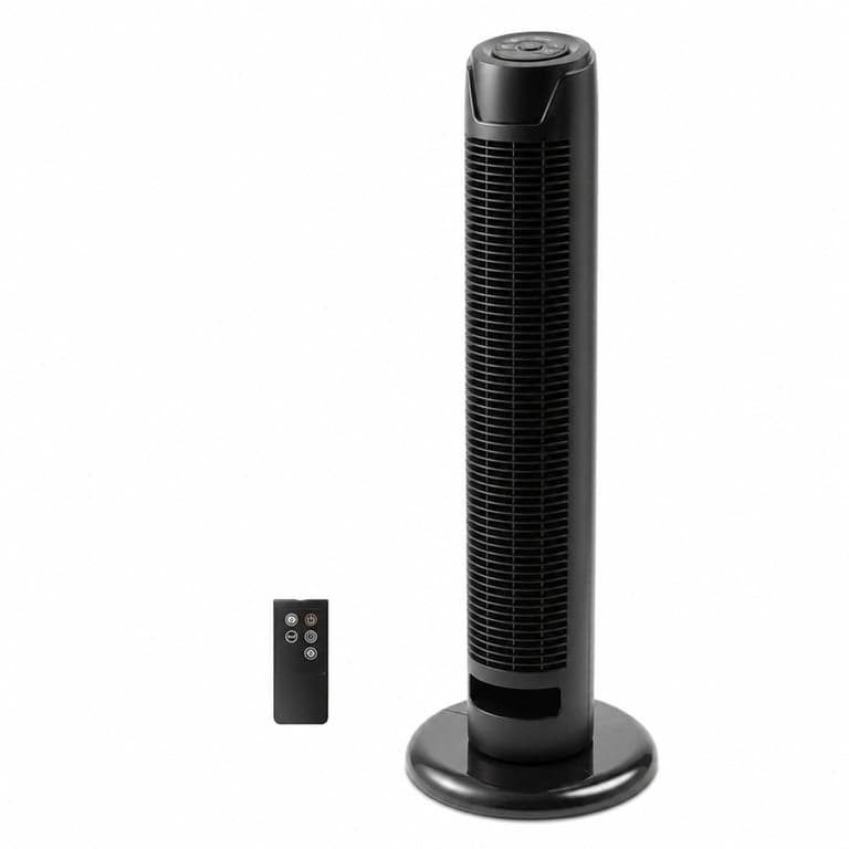 Ventilator turn Midea FZ10-17JR cu telecomandă, 92 cm, Negru, afișaj LED, 3 moduri de funcționare, 7 — defect, pentru piese (stare: vezi a 2-a imagine)