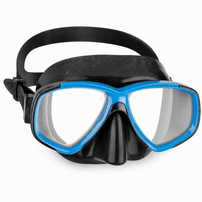 Set mască de scufundări și snorkel Cressi Perla + Mexico – negru/albastru, mărime pentru adulți, echipament de snorkeling — Utilizat (stare: vezi a 2-a imagine)
