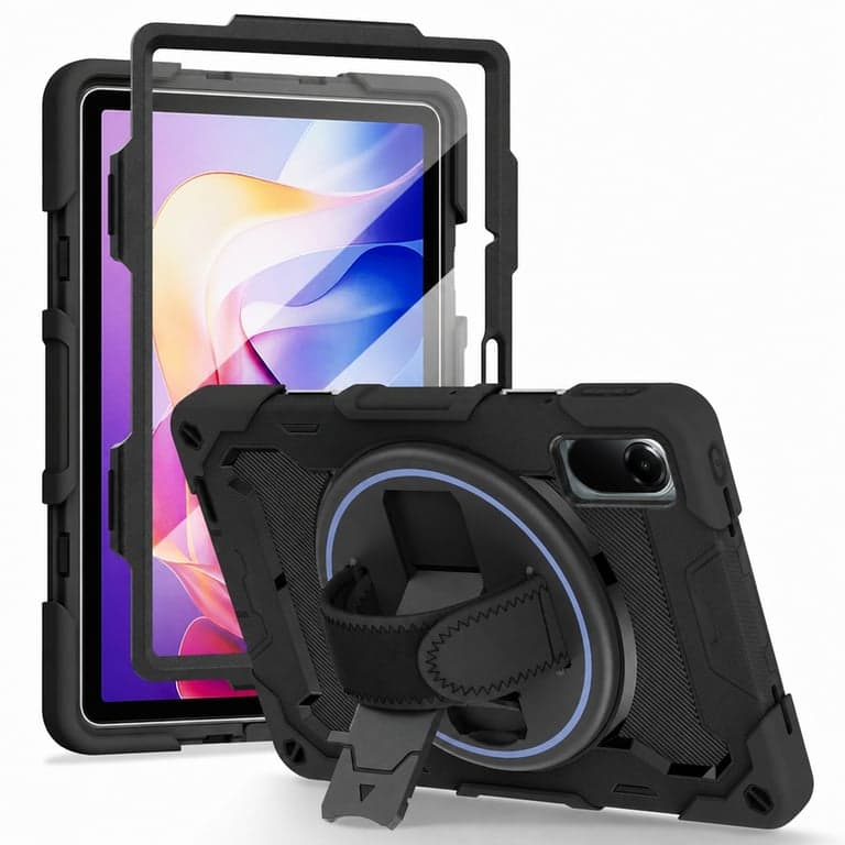 Husă de protecție Zenrich pentru tabletă Xiaomi Redmi Pad 2 11" (2025) cu folie de protecție pentru ecran — curea de umăr lipsă, folie murdară (stare: vezi a 2-a fotografie)