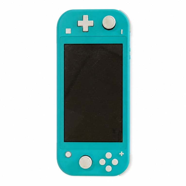 Consolă de jocuri portabilă Nintendo Switch Lite turcoaz – urme de utilizare pe ecran și pe carcasă