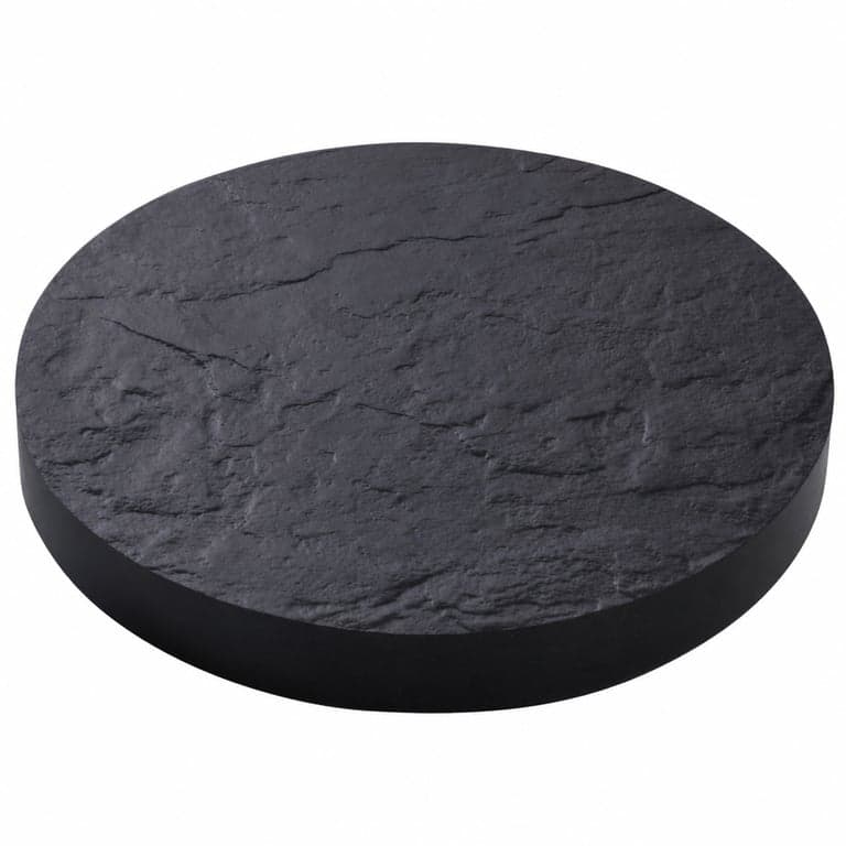 Suport pentru plante cu roți EDA, 40 cm diametru, imitație ardezie gri, 150 kg — Lipsește roata (stare: vezi a 2-a imagine)