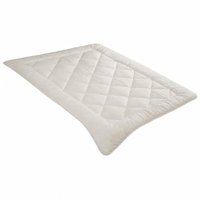 Pilotă matlasată Irisette Merino pentru 4 anotimpuri, 135x200 cm, 2 piese, 100% lână merinos — Urme ușoare de murdărie (lavabilă) (stare: vezi a 2-a fotografie)