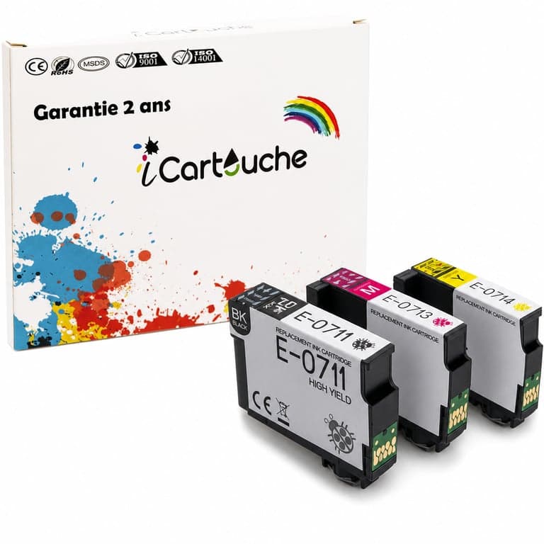 Cartuș de cerneală compatibil icartouche pentru Epson T0715 Stylus D120 DX4050 DX5050 — Cartuș cyan fără cerneală (stare: vezi imaginea 2)