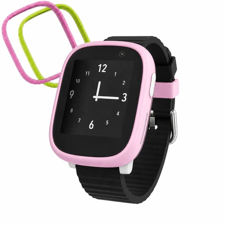 Ceas inteligent pentru copii Deutsche Telekom Xplora X6 Play, eSIM, GPS, buton SOS — accesorii roz și verzi (stare: vezi a doua imagine)