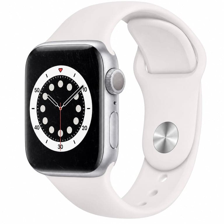 Ceas inteligent Apple Watch Series 6 GPS + Cellular 40 mm, aluminiu argintiu — prezintă zgârieturi fine minime pe ecran (stare: vezi a 2-a fotografie)