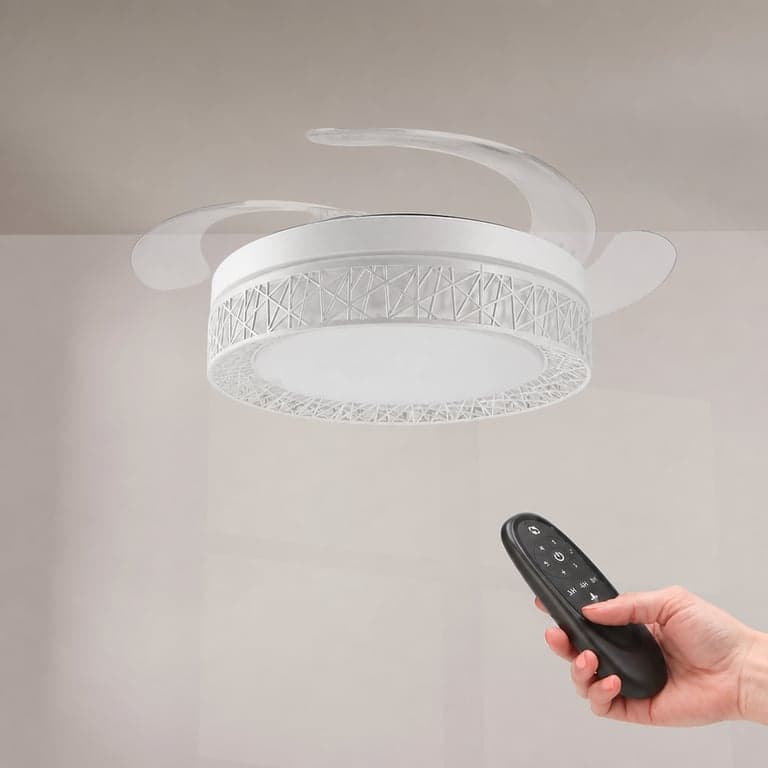 Ventilator de tavan cu LED alb Mimotec, 66W, cu lumină CCT reglabilă — Lipsește elementul de fixare pe tavan (stare: vezi a 2-a imagine)