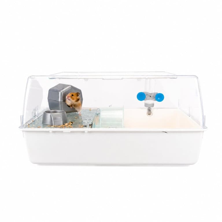 Cușcă pentru hamsteri și șoareci Ferplast Mini Duna, cu accesorii — Baza albă prezintă o mică crăpătură (stare: vezi a 2-a imagine)