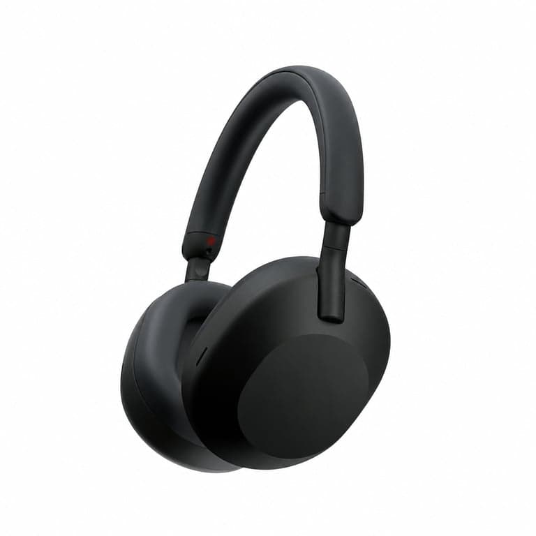 Căști wireless cu anulare a zgomotului Sony WH-1000XM5 cu carcasă rigidă, negre, Bluetooth — Cablul de încărcare lipsește (stare: vezi imaginea 2)
