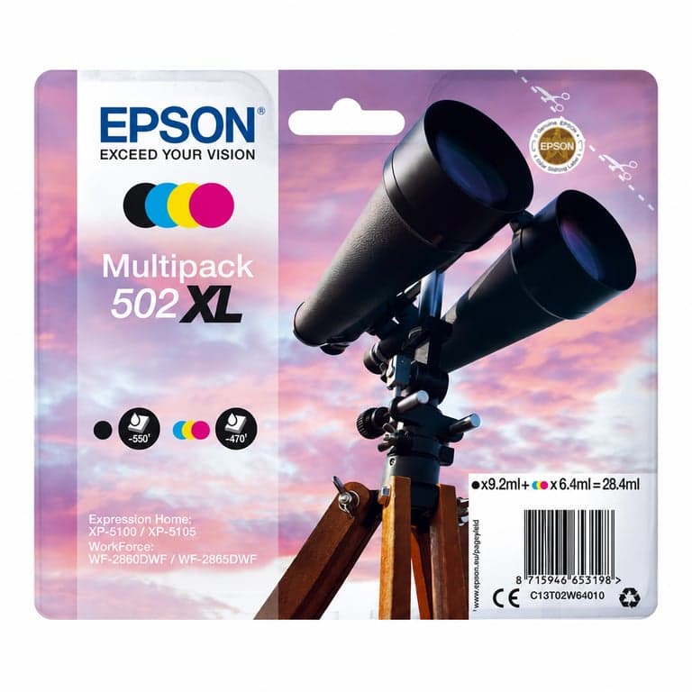 Multipack cartușe de cerneală originale Epson 502XL de mare capacitate, 3 bucăți — Cartușul de cerneală negru nu este inclus (stare: vezi a 2-a imagine)