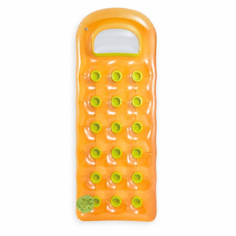 Saltea gonflabilă de plajă Intex 59895EU cu 18 ferestre rotunde, 188x71 cm, multicolor, cu petic de reparație — petic de reparație (stare: vezi a 2-a imagine)