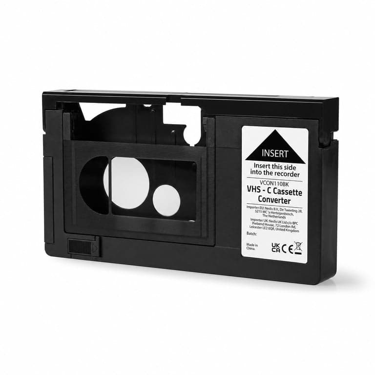 Convertor casetă VHS-C la VHS Nedis VCON110BK negru - defect, funcționează parțial: clapeta nu se închide (stare: vezi imaginea a 2-a)
