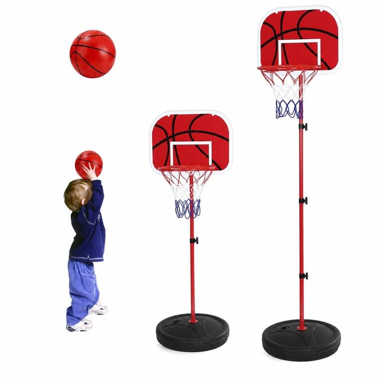 Panou de baschet pentru copii Mixara cu suport, înălțime reglabilă 50-150 cm — Doar 1 bucată, fără minge de baschet (stare: vezi a 2-a poză)