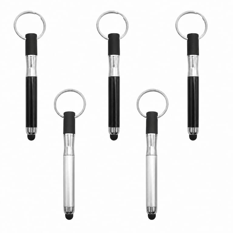 Set 6 pixuri mini tip breloc ATBUSS cu stylus capacitiv pentru ecran tactil — stoc limitat