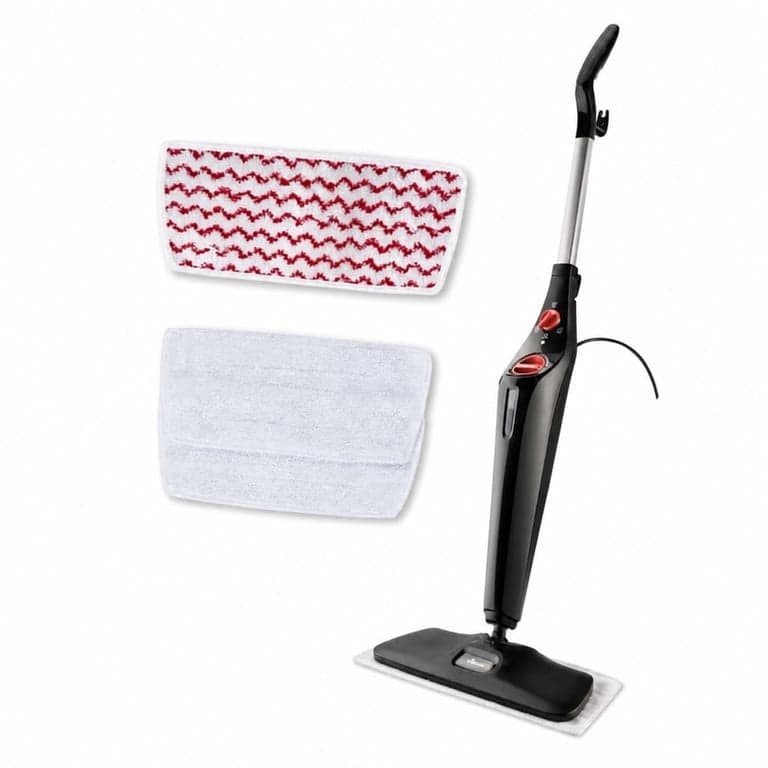 Aparat de curățat cu aburi Vileda Steam Plus XXL cu PowerPad, negru, rezervor 0,4 litri, 121,5 cm, incomplet — 3 lavete (stare: vezi imaginea 2)