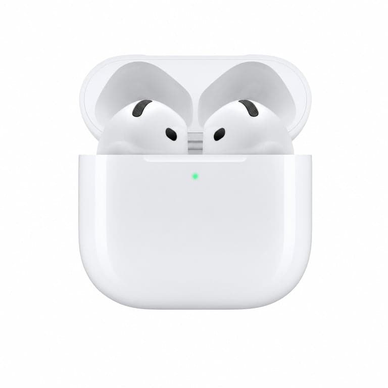 Căști wireless Bluetooth Apple AirPods 4 cu anulare activă a zgomotului, sunet adaptiv — cu carcasă de încărcare USB-C (stare: vezi a 2-a imagine)