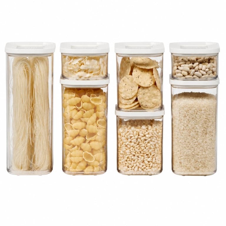 Set 6 Recipiente pentru Depozitare Alimente Mepal – Ermetice, Stivuibile, 1x2000ml, 2x1500ml, 2x425ml, Alb, Organizator Bucătărie (1 buc)