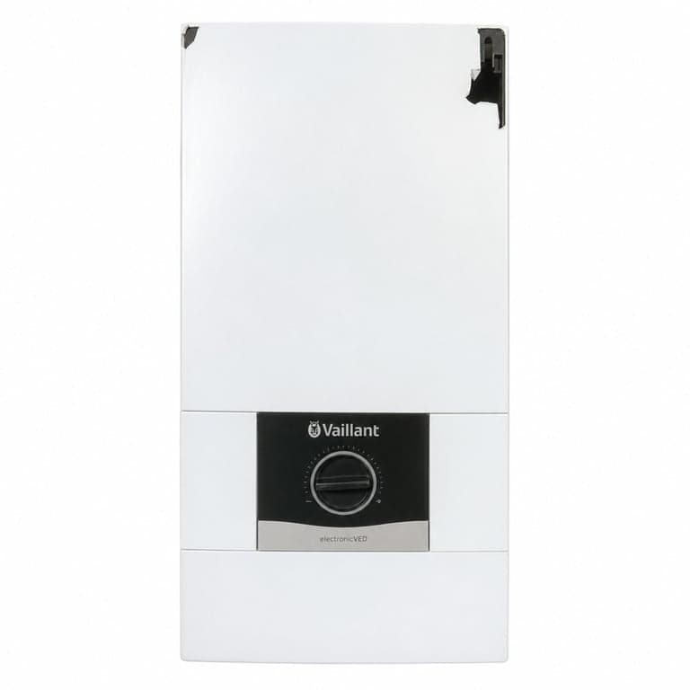 Încălzitor de apă instant electronic Vaillant VED E 21/8 21 kW 400 V — Cele 2 piese din plastic de sus sunt rupte (stare: conform fotografiilor)