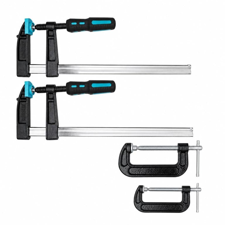 Set cleme de strângere Cecotec StrongComfort 4400 Force 7 buc., 4 buc. de 300 mm — fără 2 cleme de 1 inch (stare: vezi a 2-a poză)
