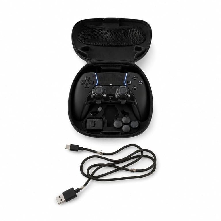 Controller wireless Sony PlayStation DualSense Edge — Învelișul textil al cablului s-a deteriorat pe alocuri (stare: vezi a doua fotografie)