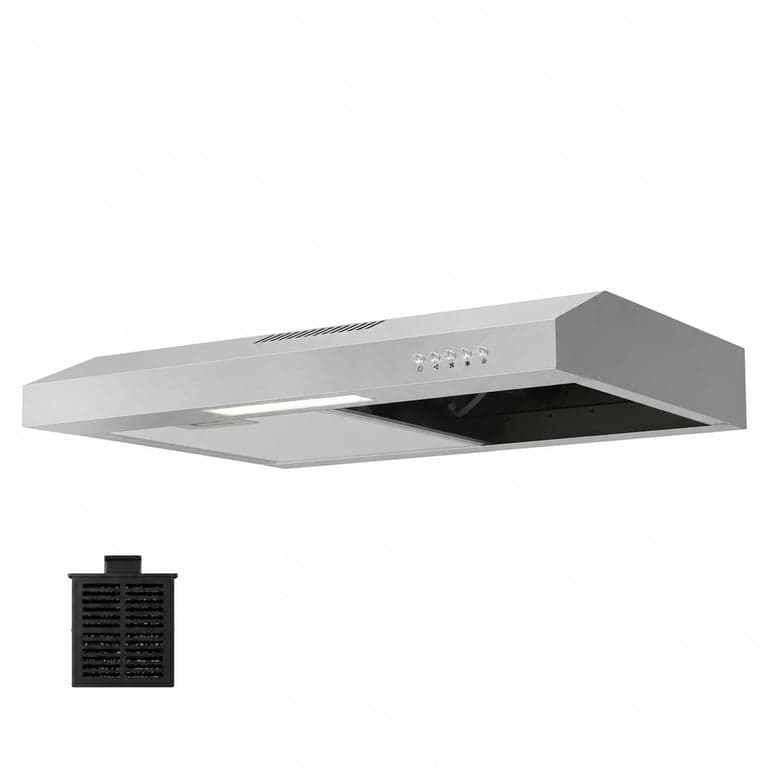 Hotă incorporabilă CIARRA AWS6903D 60 cm, oțel inoxidabil, argintiu — Lipsește un grilaj de filtrare (stare: vezi imaginea nr. 2)