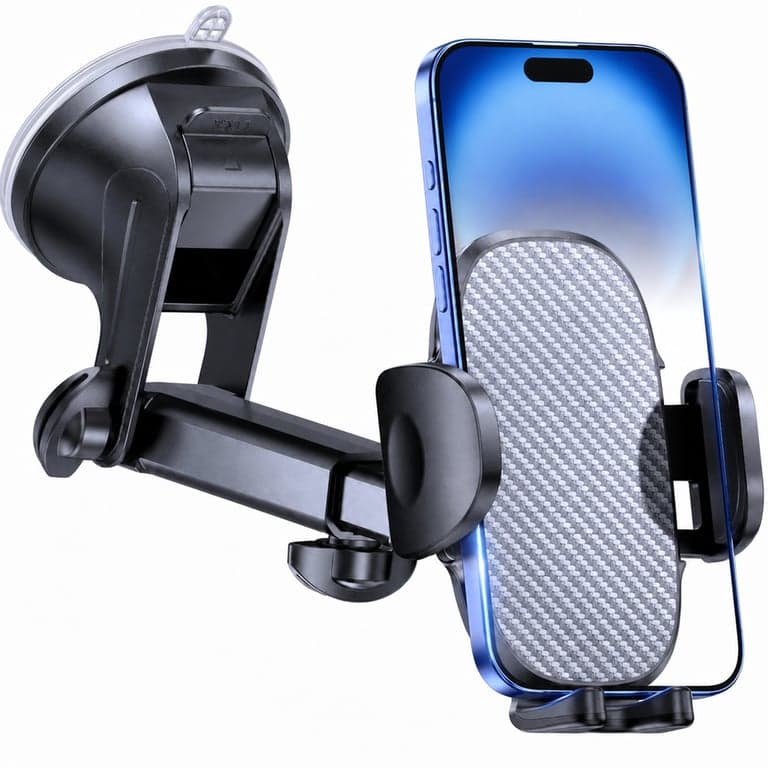 Suport auto pentru telefon Miracase cu ventuză puternică, rotire la 360°, pentru bord și parbriz — desfăcut și probat (stare: vezi poza a 2-a)
