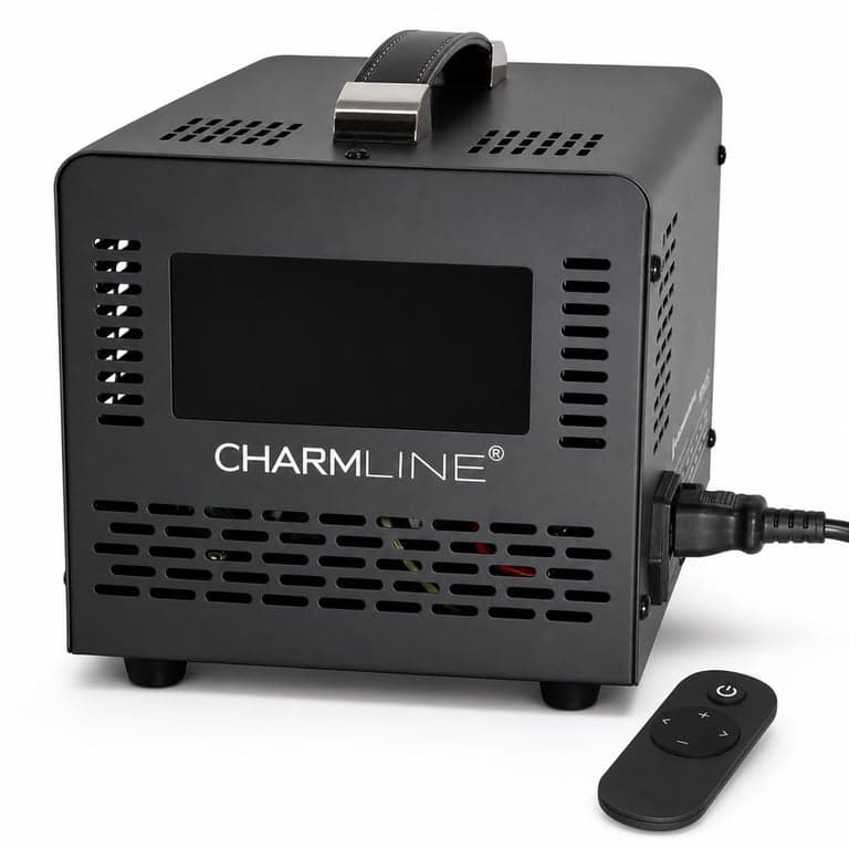 Generator de ozon Charmline cu telecomandă 60000 mg/h pentru eliminarea mirosurilor — defect, pentru piese: dispozitiv nefuncțional (stare: vezi imaginea a 2-a)