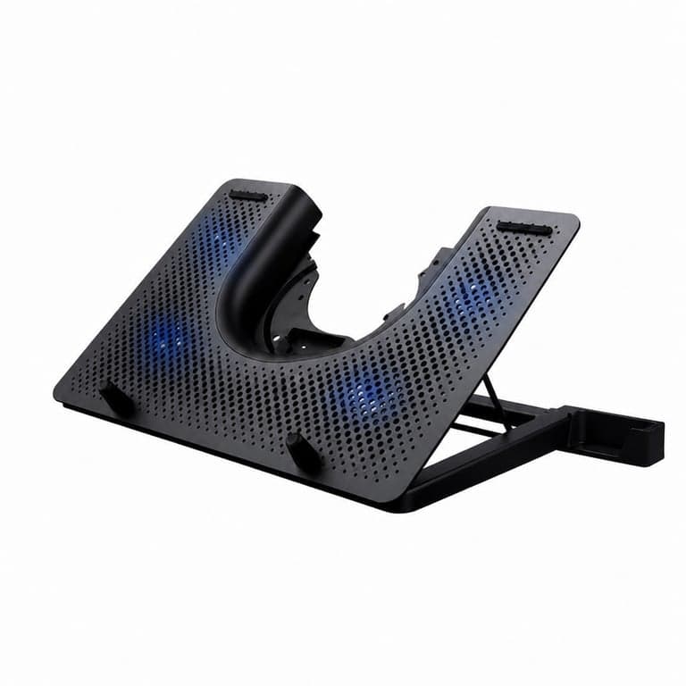 Cooler laptop Trust GXT Quno pentru notebook-uri de 17,3 inch — defect, pentru piese: ventilatorul mare este rupt (stare: vezi a doua imagine)