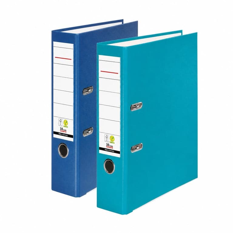 Bibliorafturi Falken PP-Color, 2 bucăți, lățime 8 cm, DIN A4, culoare Ocean Blue — lipsește 1 bucată, 2 bucăți sunt îndoite (stare: vezi a 2-a poză)
