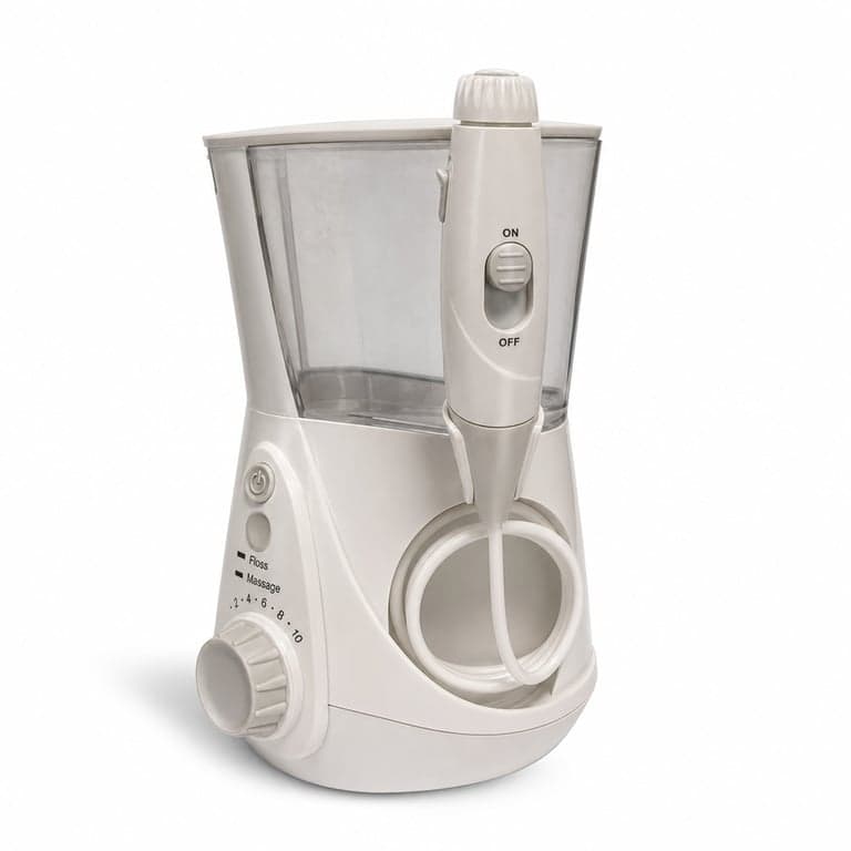 Duș bucal Waterpik WP-660EU Ultra Professional, 10 trepte de presiune, alb – 6 capete de curățare lipsă, utilizat (stare: vezi a 2-a poză)