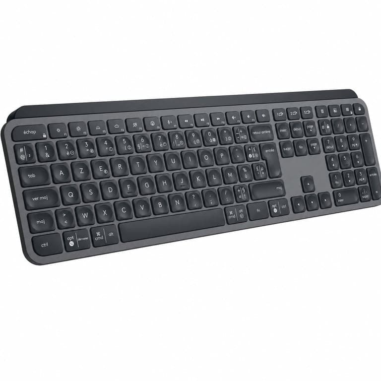 Tastatură wireless Logitech MX Keys S, layout francez AZERTY, culoare grafit — lipsește adaptorul Bluetooth (stare: vezi imaginea 2)