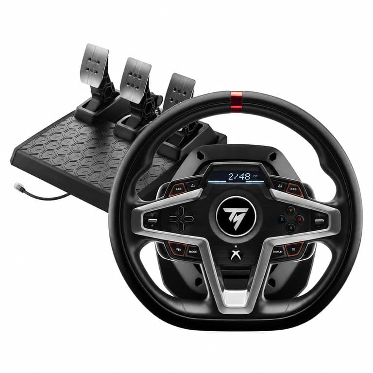 Thrustmaster T248 Force Feedback — defect, funcționează parțial: cablul pedalei nu se conectează la volan (stare: vezi imaginea 2)