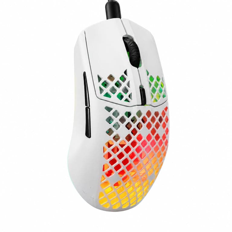 Mouse gaming SteelSeries Aerox 3 Snow, alb, RGB – design ultra-ușor perforat — zgârieturi minime pe partea inferioară (stare: vezi a doua imagine)