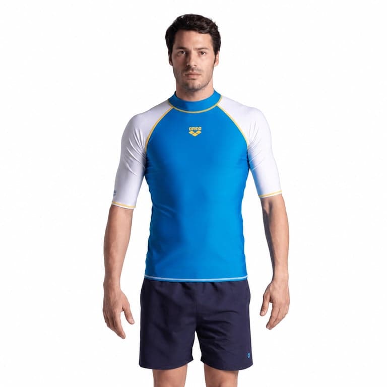 Tricou de înot și pentru sporturi acvatice Arena pentru bărbați, cu protecție UV și mânecă scurtă, albastru-alb — Aceeași marcă (stare: vezi a 2-a poză)