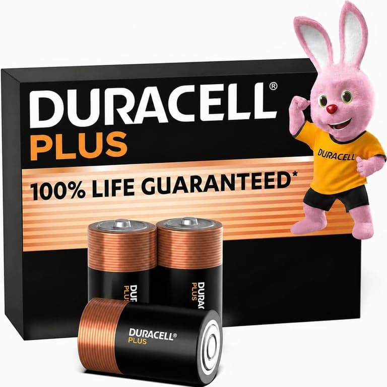 Baterii alcaline Duracell Plus D (LR20) 1,5V, 3 bucăți (din set original, lipsește 1 bucată)