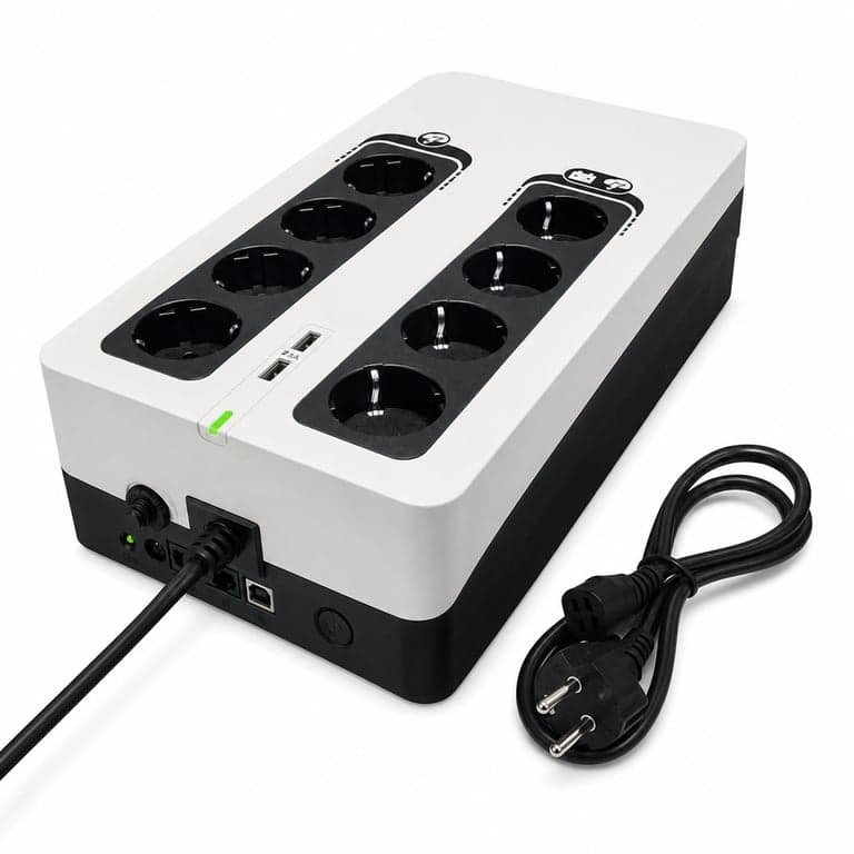 UPS Eaton 3S 850 DIN 850VA, 8 prize DIN — defect, funcționează parțial: partea de backup nu încarcă (stare: vezi a doua fotografie)