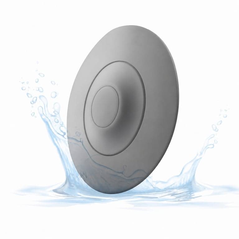 Dop de scurgere universal din silicon HUAERSICO cu sită pentru păr – Dop pentru chiuvetă și cadă, sită cu buton, alb, 1 buc. (Set incomplet)