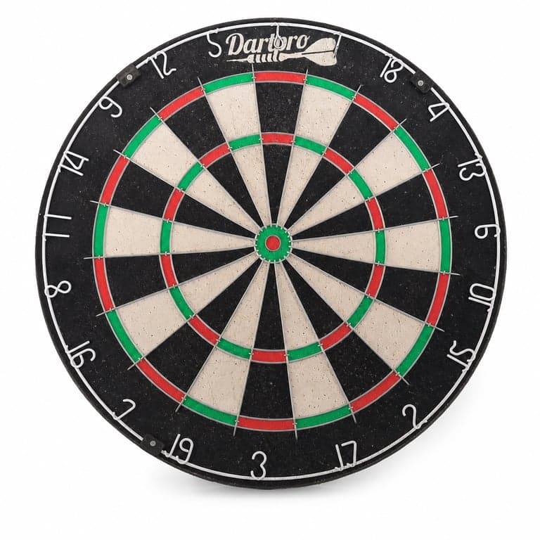 Dartboard profesional din sisal DartPro cu suprafață cu auto-regenerare, fire extra subțiri și 6 săgeți incluse — fără set de săgeți (stare: vezi imaginea a 2-a)