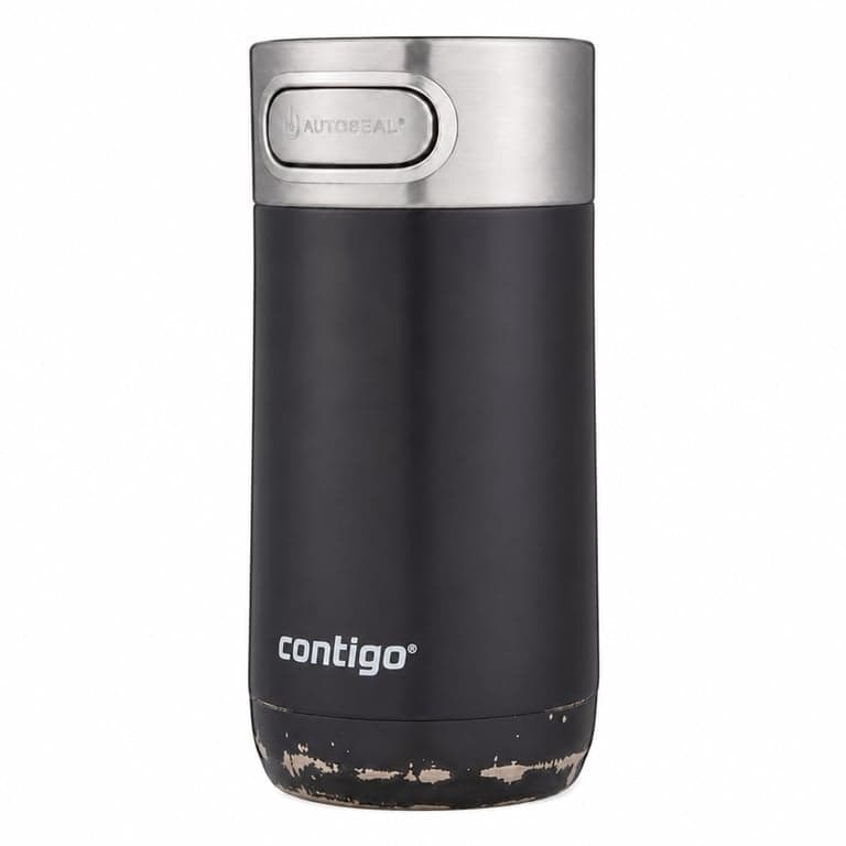 Cană termos din oțel inoxidabil Contigo Luxe Autoseal, negru (Licorice), 360 ml — Prezintă urme de uzură la bază (stare: vezi a 2-a fotografie)