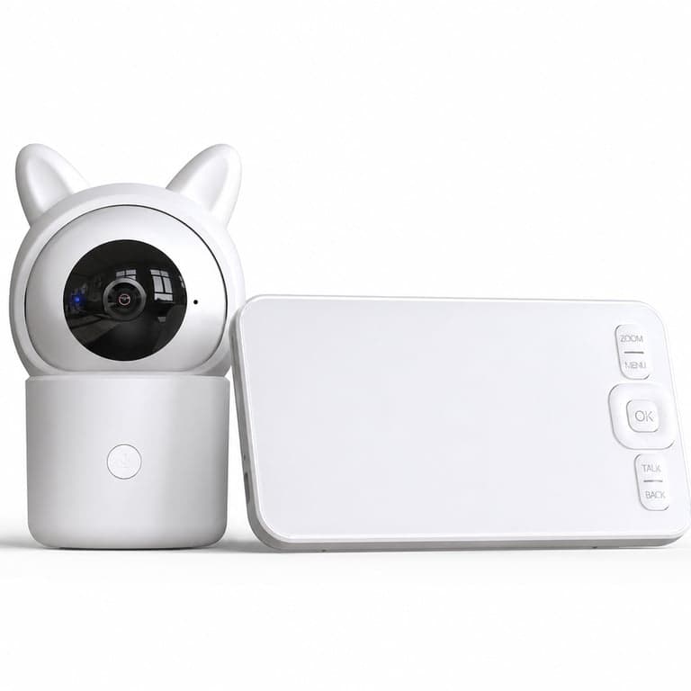 Cameră monitorizare bebeluși ieGeek 1080P, fără ecran de 5 inchi (incompletă), rotație PTZ 360° — Ecranul lipsește (stare: vezi a 2-a imagine)
